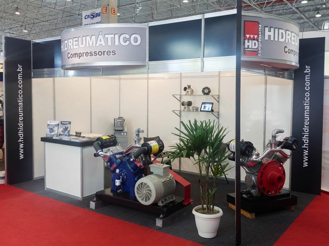 Estande HD Hidreumático Compressores em feira do setor