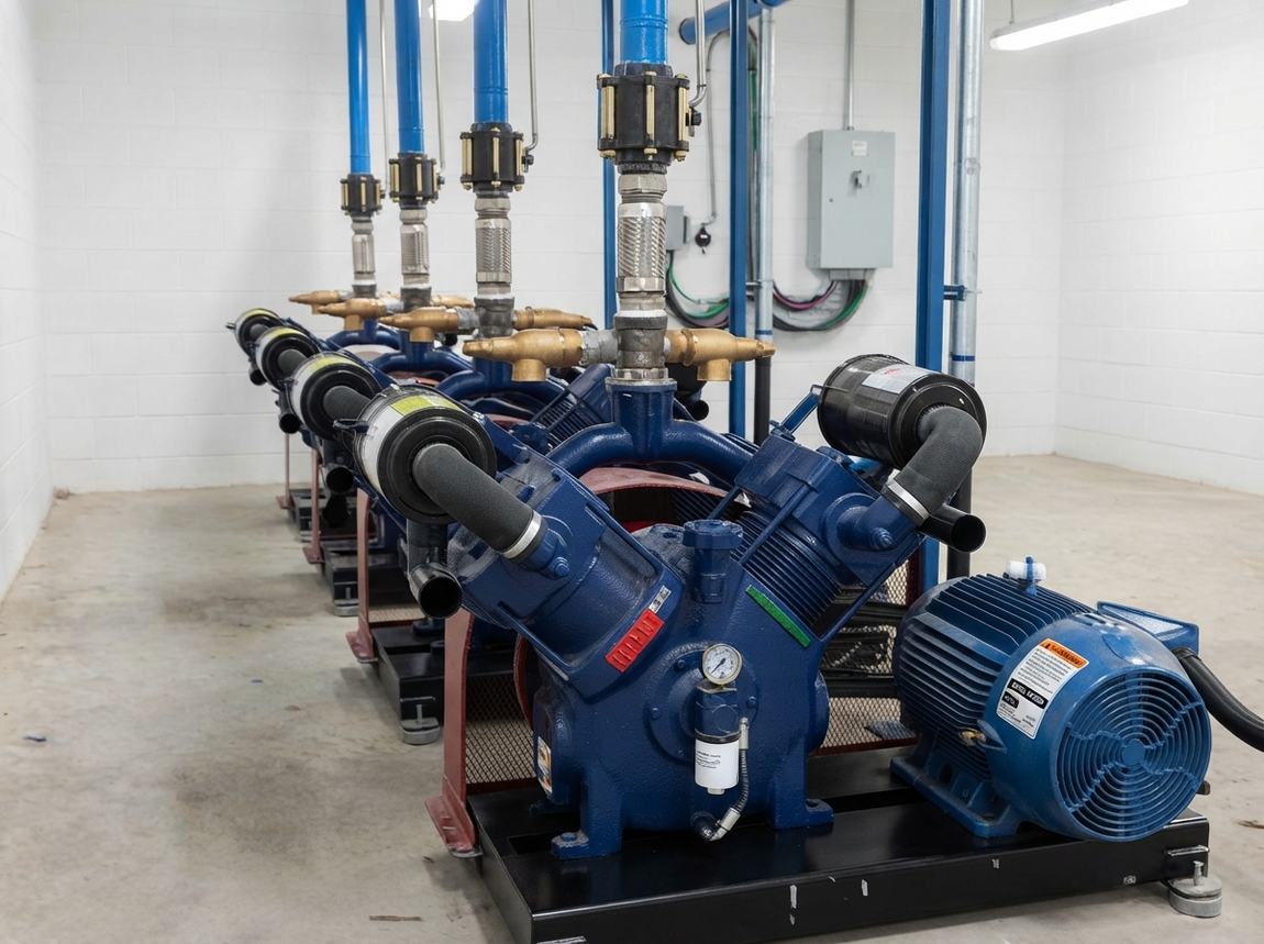 Compressores estacionários HD11-E em sala de máquinas
